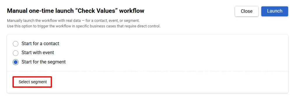 Launch one time Launch one time