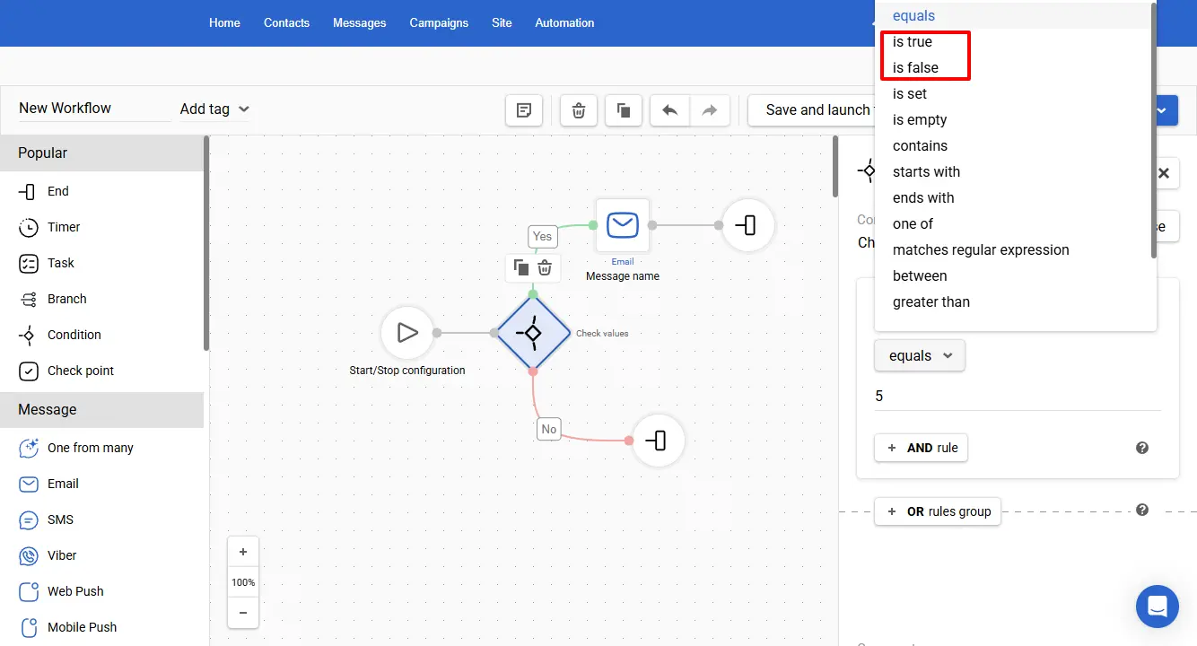 Is true / Is false Is true / Is false