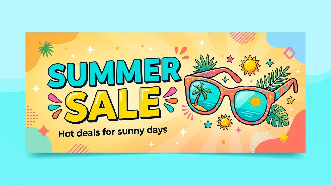 Summer sale banner generated with AI Summer sale banner generated with AI
