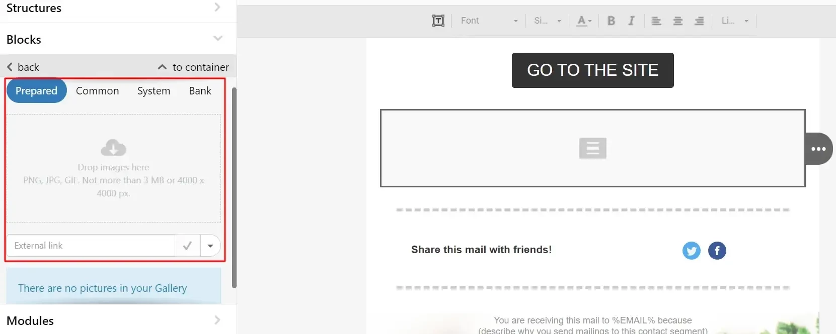 Adding a GIF to the email
