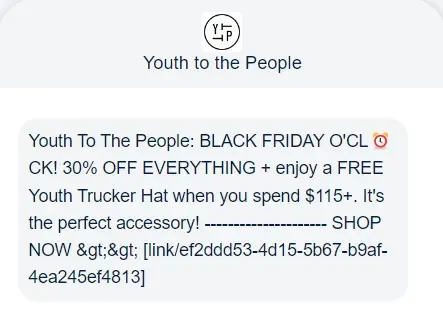 An SMS from Youth To The People An SMS from Youth To The People