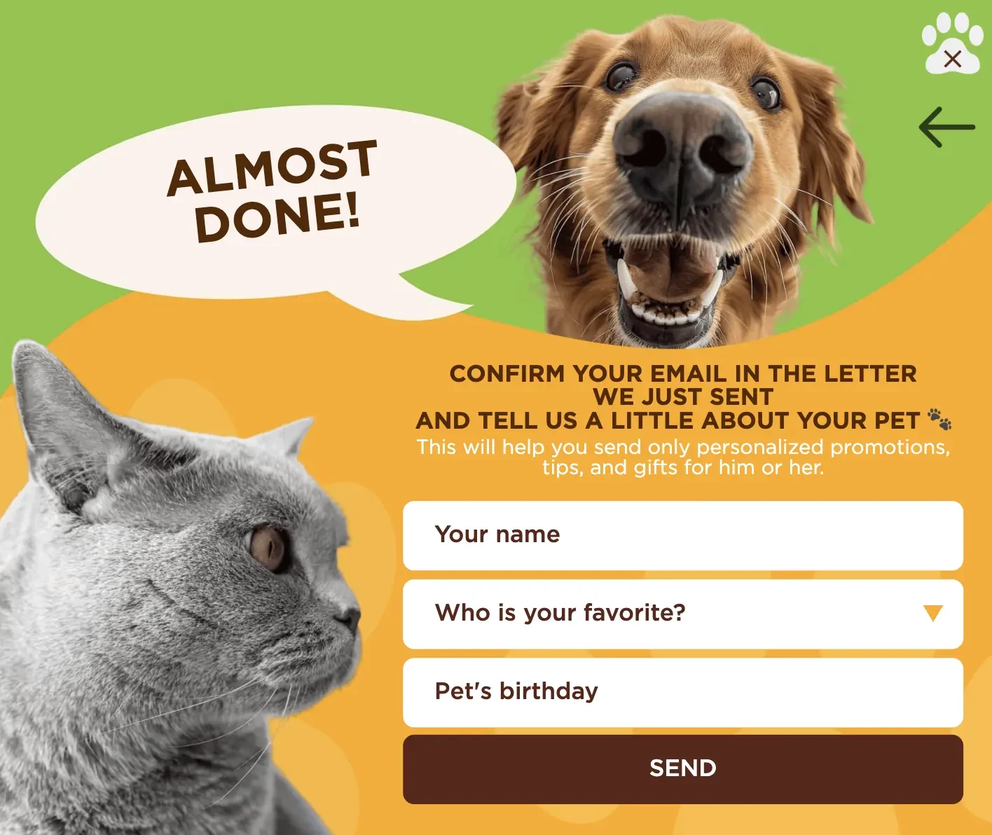 Form on Zootovary.com