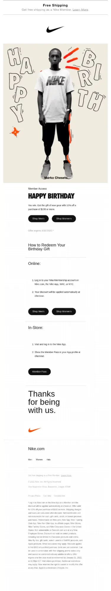 Some brands go an extra mile, offering free shipping for their loyalty program members and adding a personalized discount