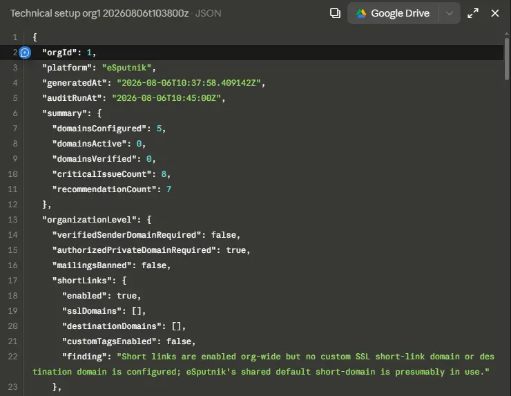 An excerpt from a deliverability report An excerpt from a deliverability report