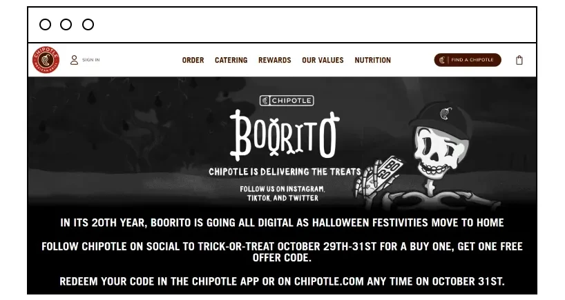 Ofertă Boorito de Halloween de la Chipotle