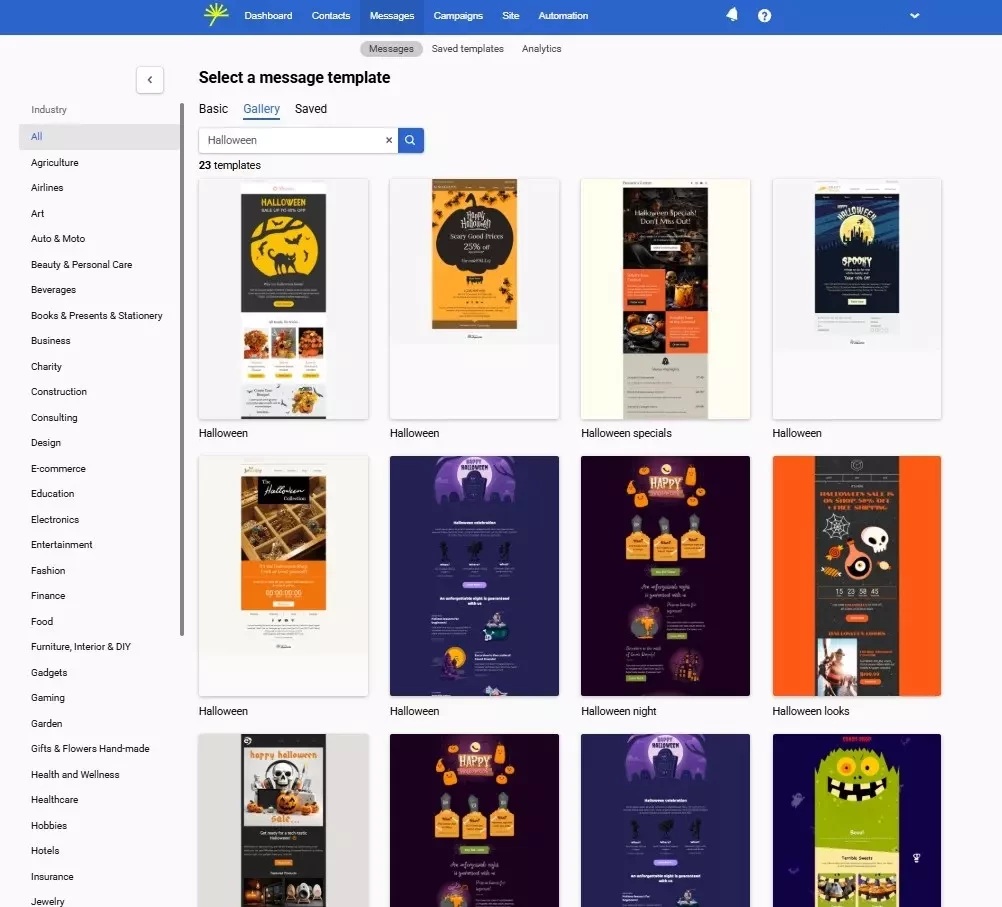 Cum să găsești șabloane de Halloween în editorul CDP al Yespo