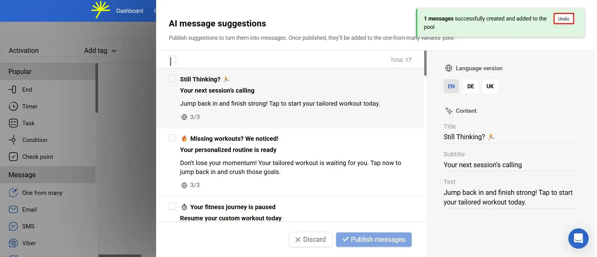 How mobile push message generation works