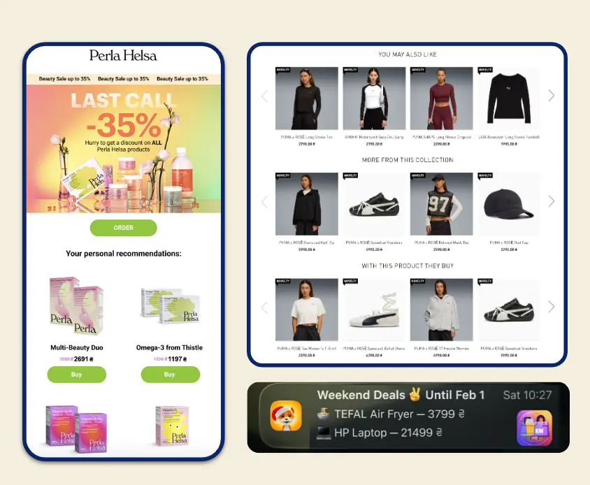 Recommendations across different channels