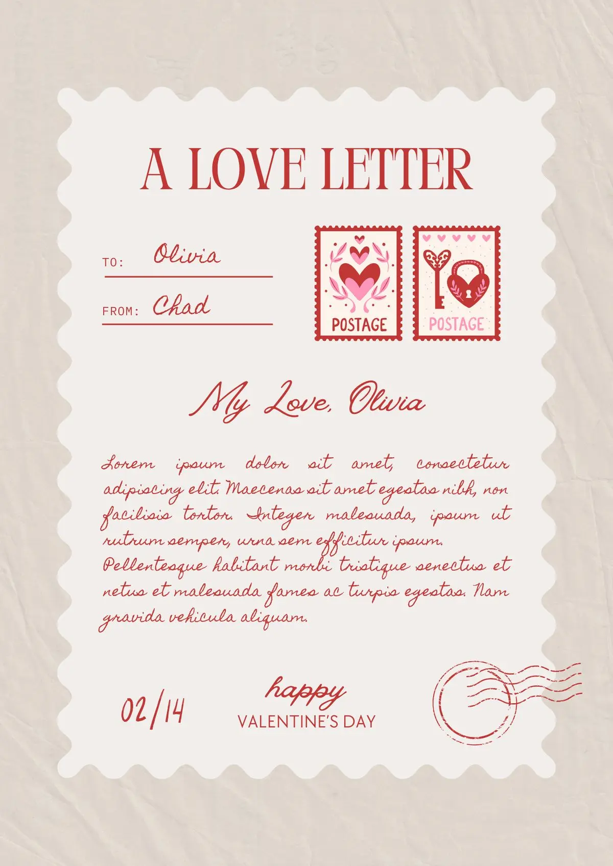 Love letter template Love letter template