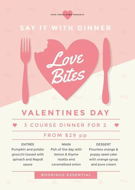 Valentine’s promo from the restaurant Valentine’s promo from the restaurant