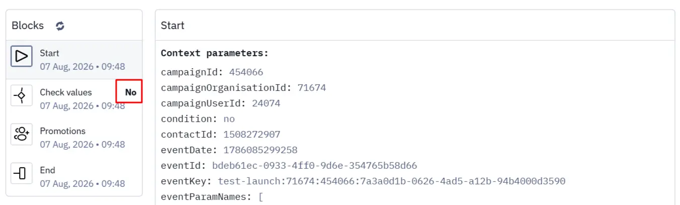 Check results in a block row Check results in a block row