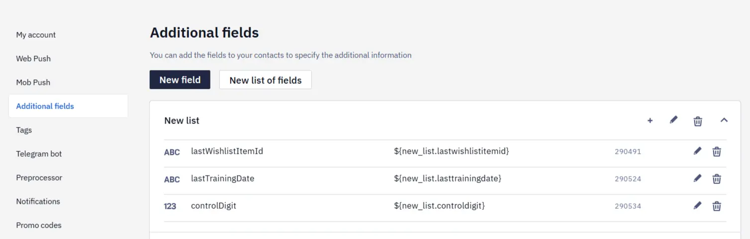 The new additional-field variable format The new additional-field variable format