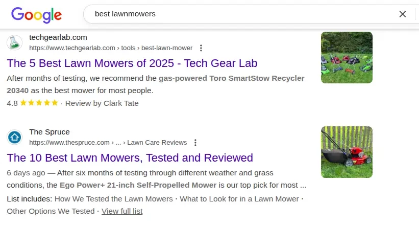 Listicles in SERP