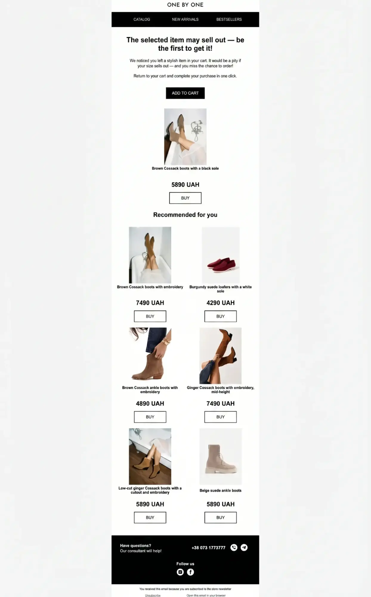 Examples of email and SMS