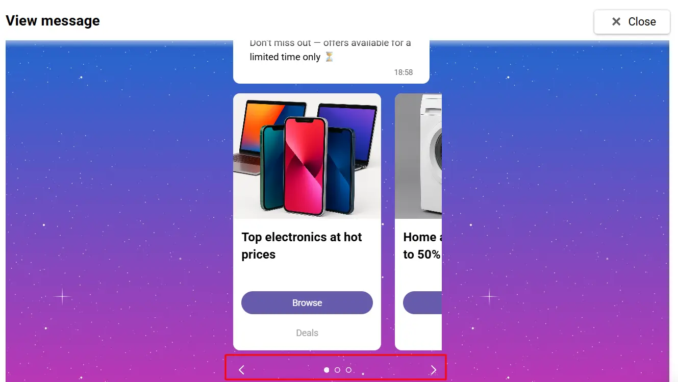 Viber carousel preview