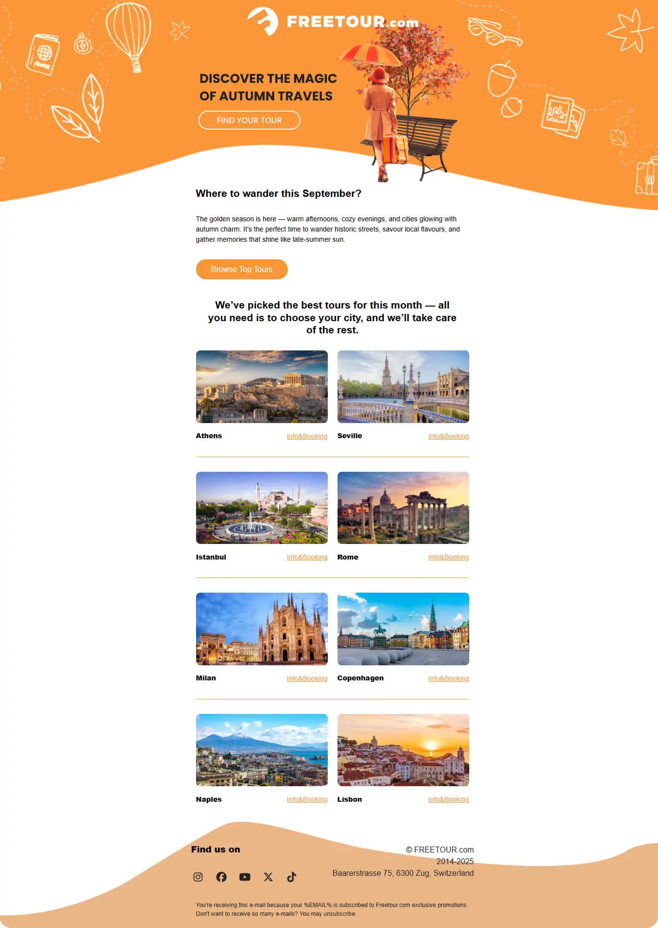 A curated tour selection newsletter A curated tour selection newsletter