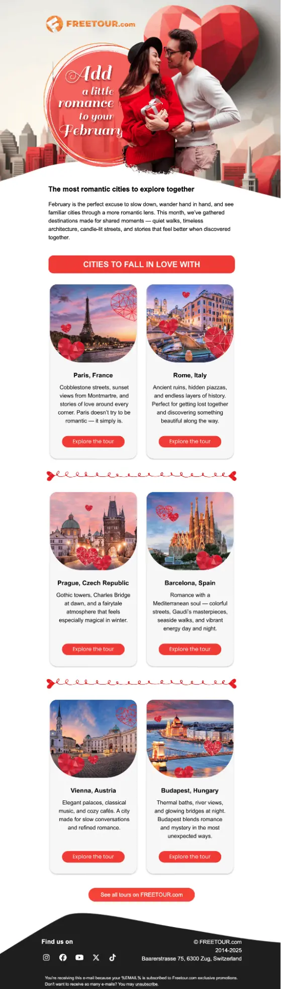 Valentines Day tours newsletter Valentines Day tours newsletter