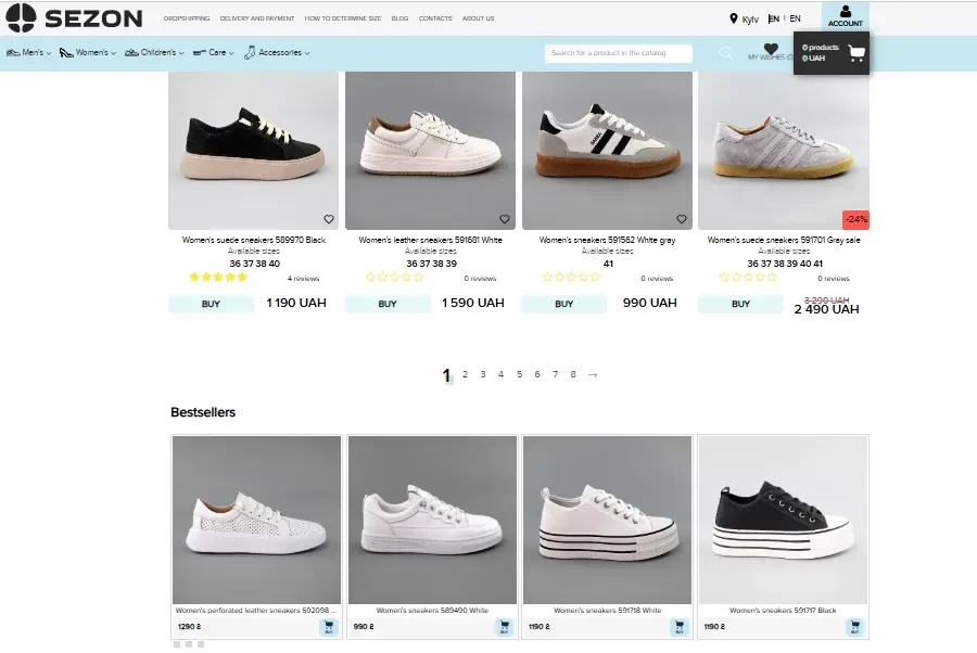 Example of displaying the “Sales hits” block