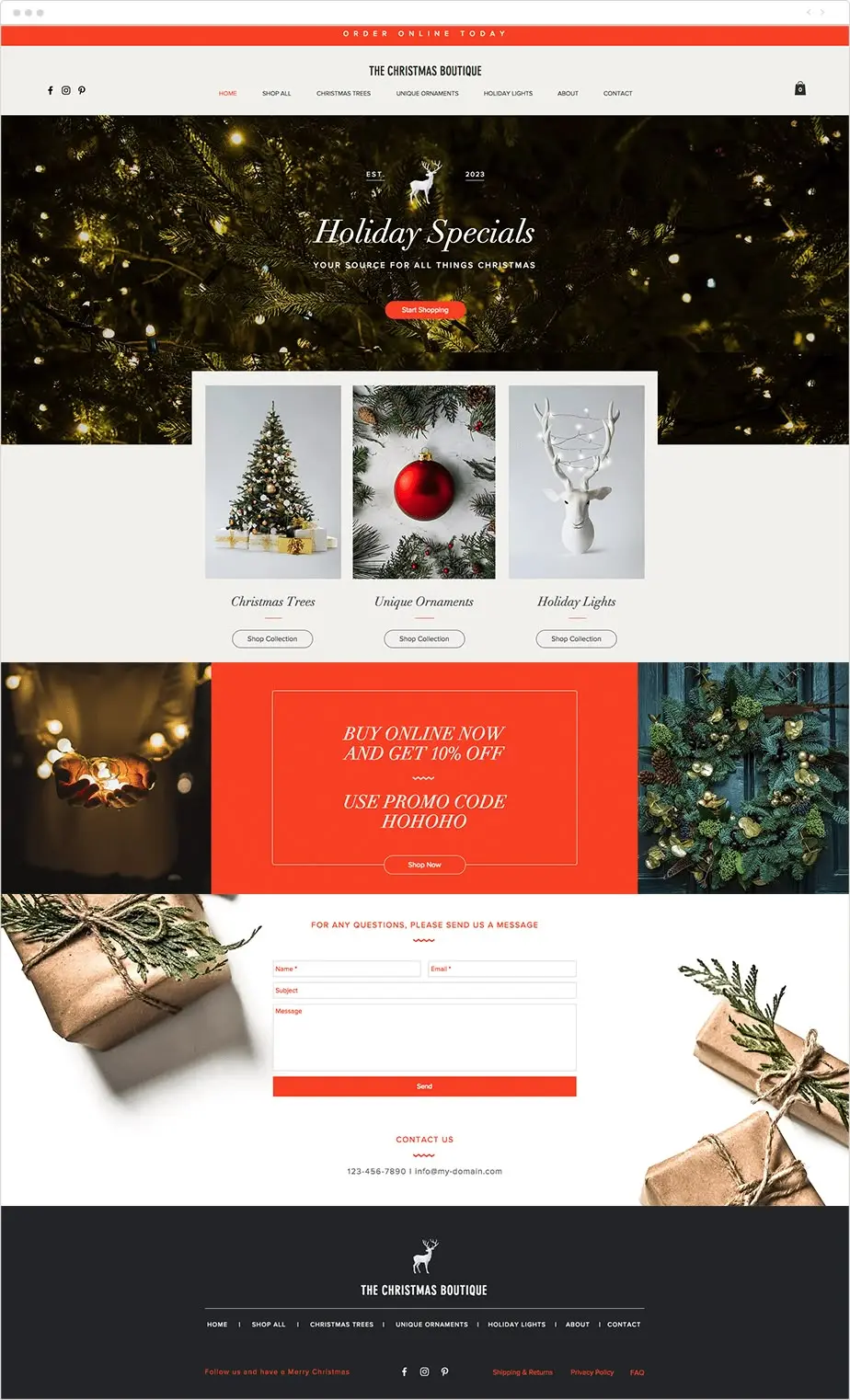 Festive website design