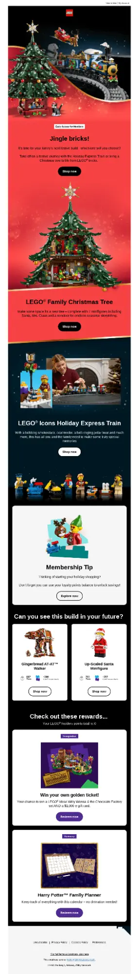 LEGO holiday email