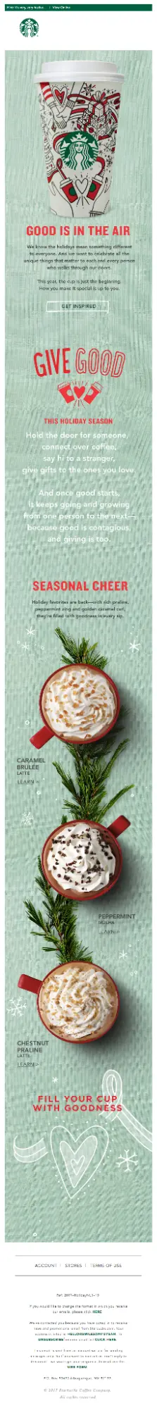 Starbucks Christmas email