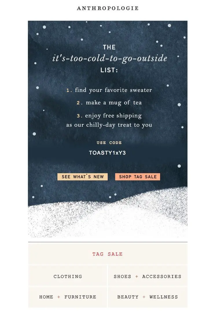 Winter warm checklist