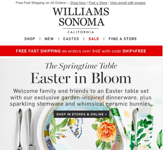 Banner Williams Sonoma