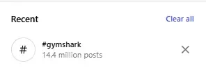 Over 14 million posts with the hashtag #gymshark on Instagram