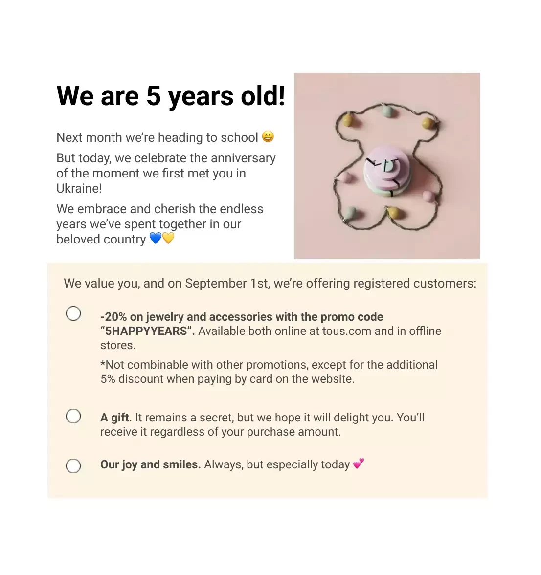 Brand's newsletters before collaboration with Yespo