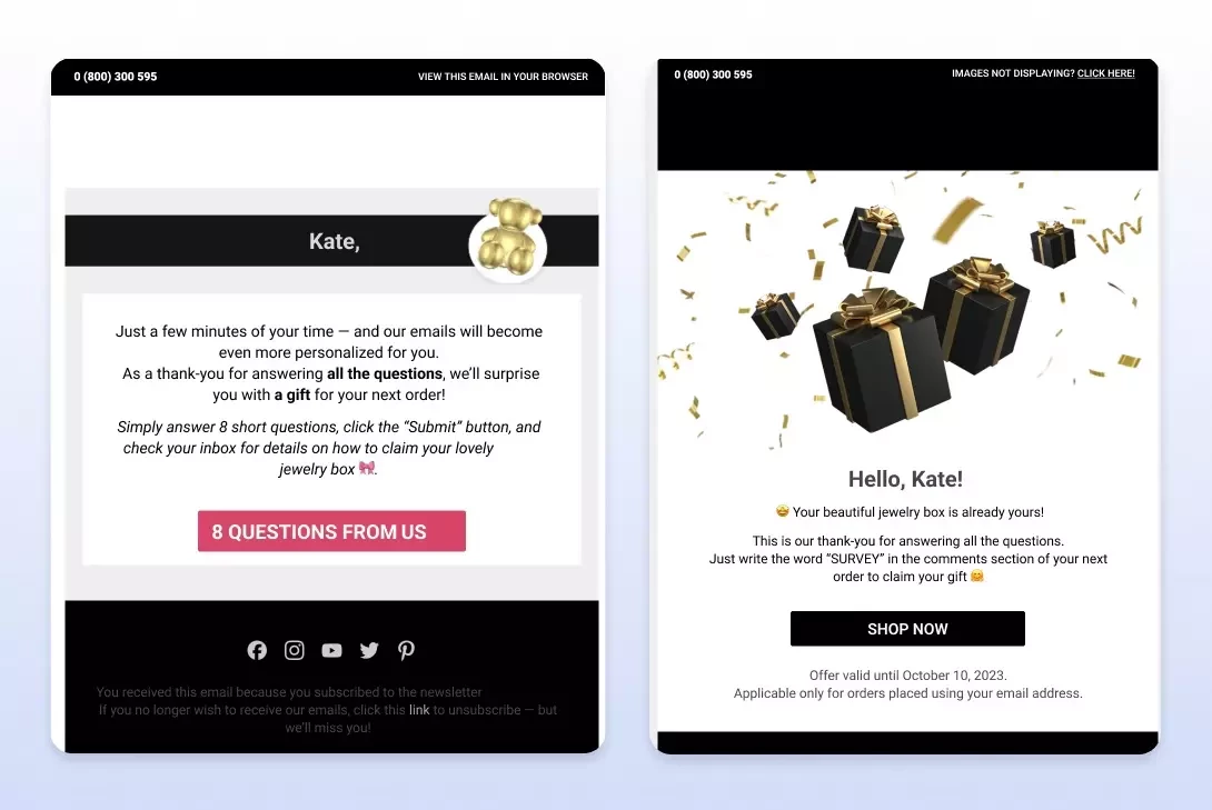Invitation and thank you for completing the questionnaire