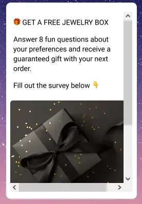 Viber message inviting customers to take the survey