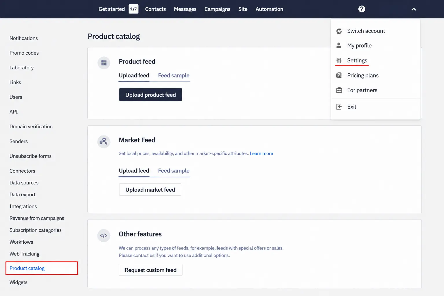 Product catalog Product catalog