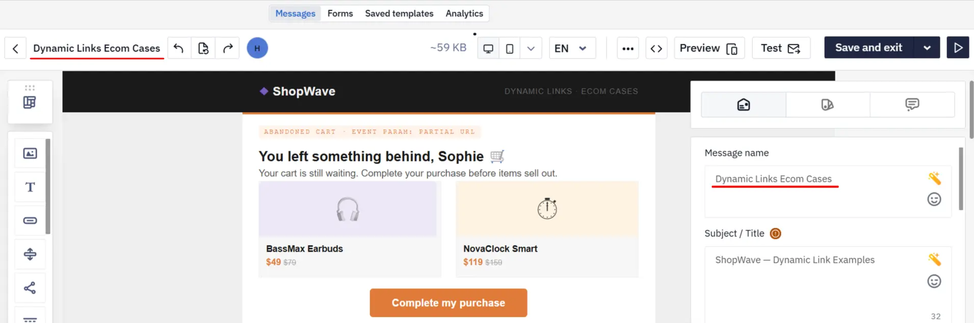 Renaming an email Renaming an email