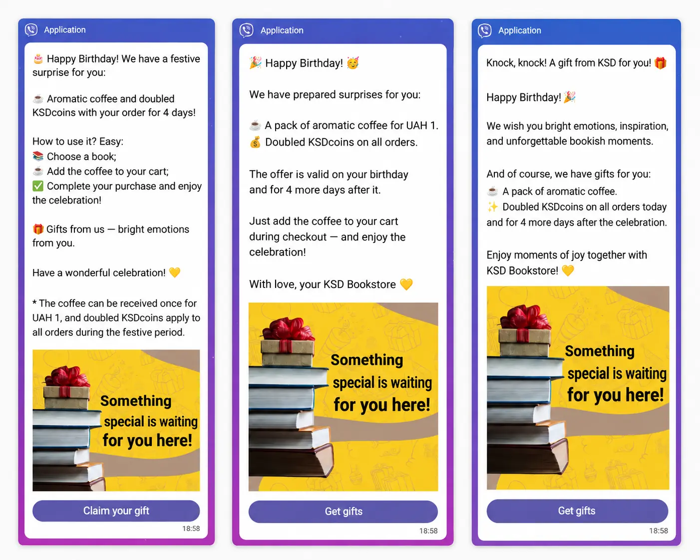 Viber messages variants Viber messages variants