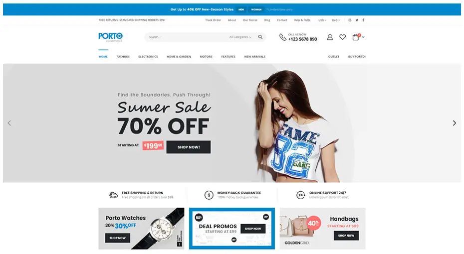 O temă Magento populară, Porto O temă Magento populară, Porto