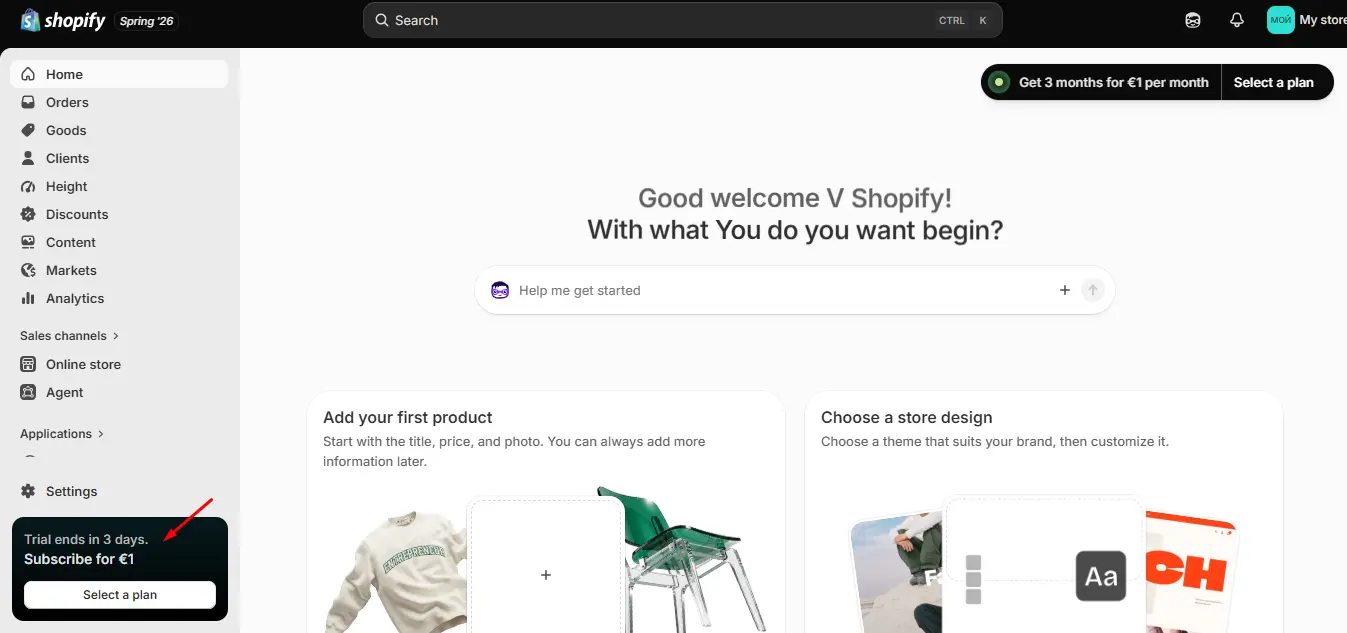 Shopify Interface Shopify Interface