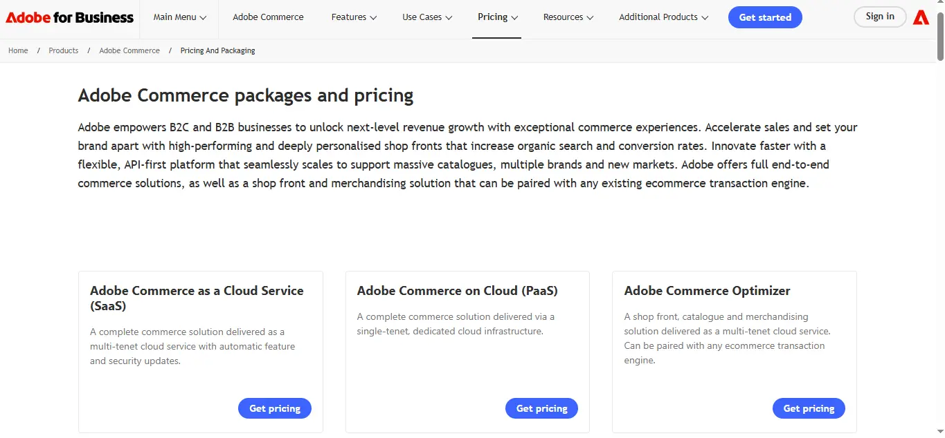Pricing for Adobe Commerce Pricing for Adobe Commerce
