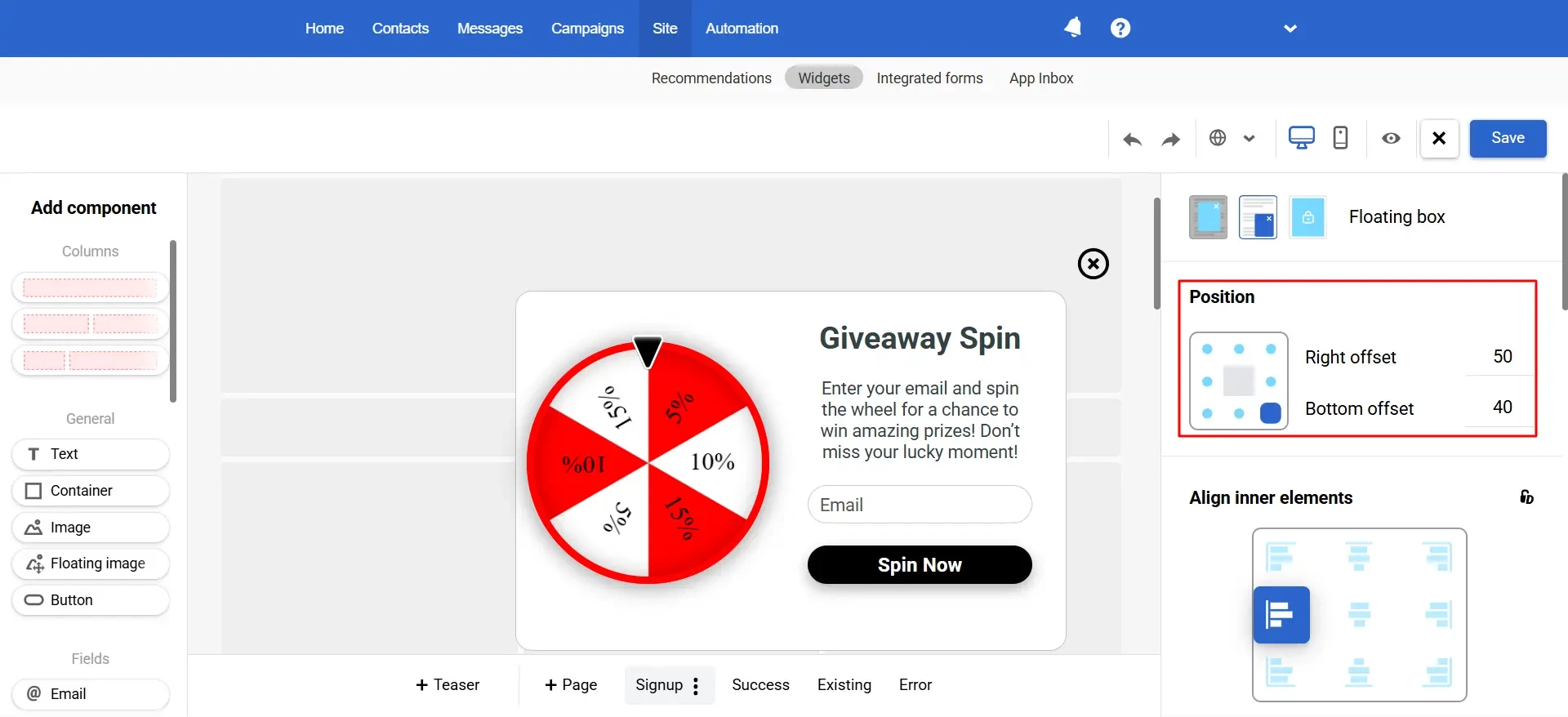 Floating Box positioning Floating Box positioning