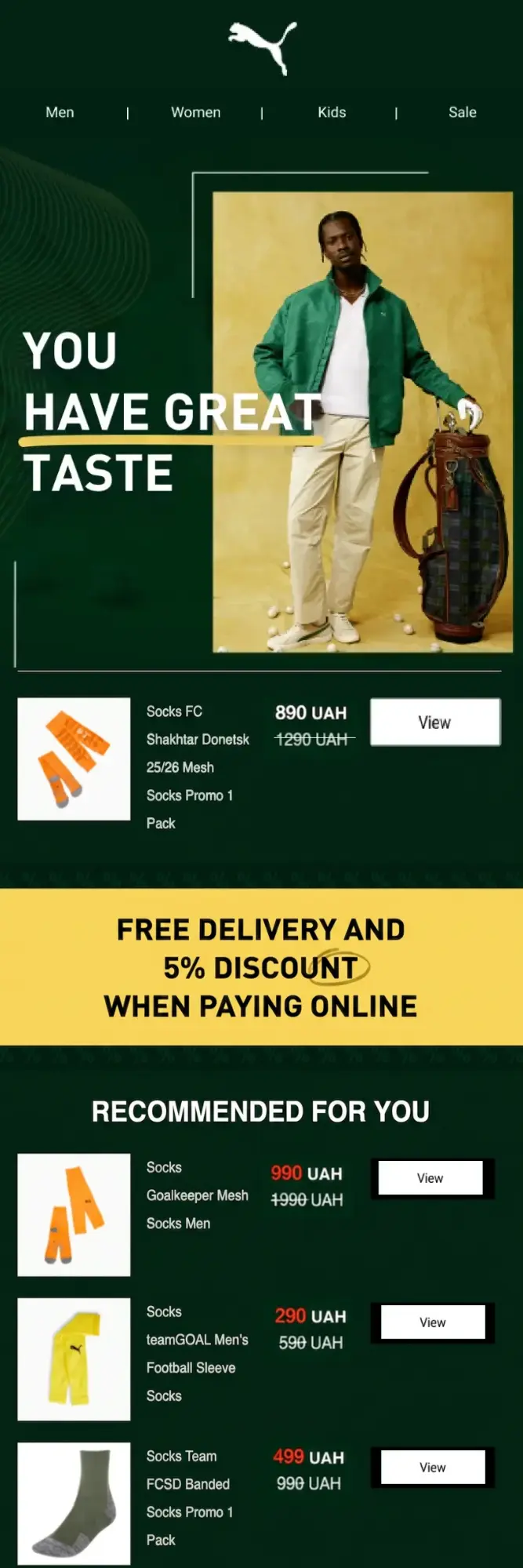 [Email with a personalized selection]