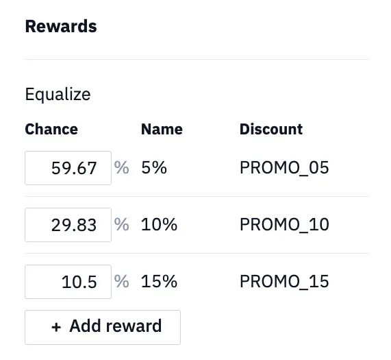 Fractional win chances in the reward pool