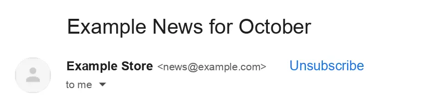 The Unsubscribe button in Gmail