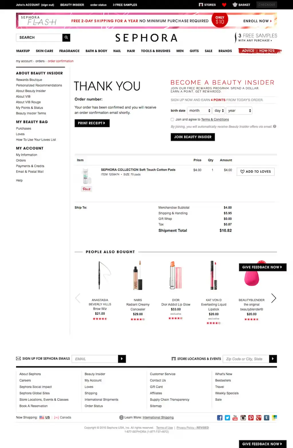 A Thank You Website Page
