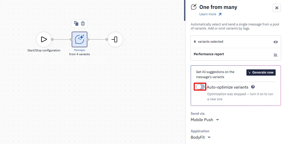 Automatic variant optimization Automatic variant optimization