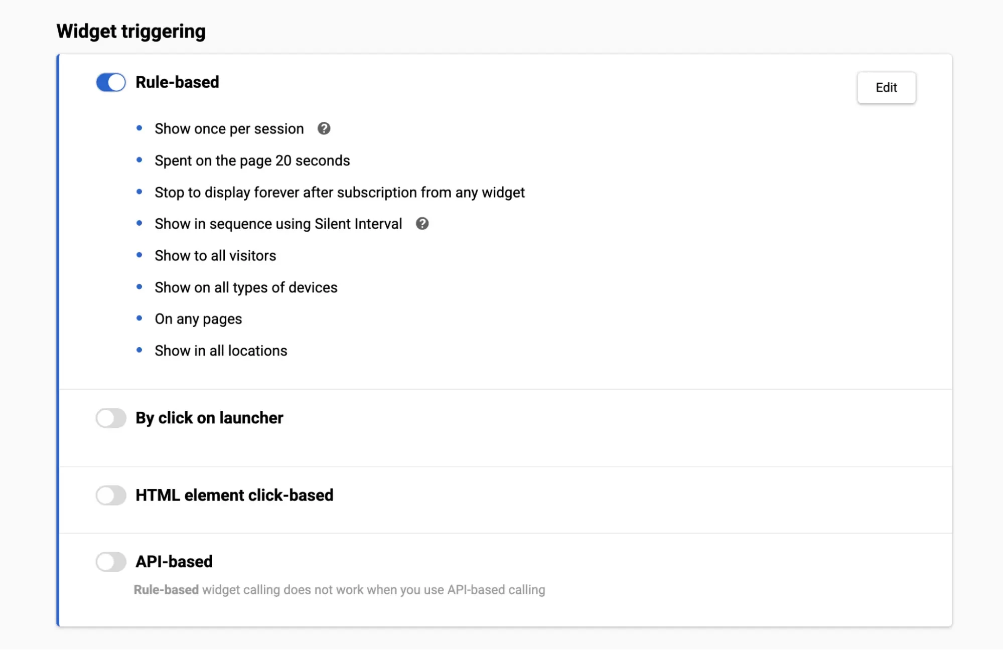 Example of pop-up display conditions in Yespo