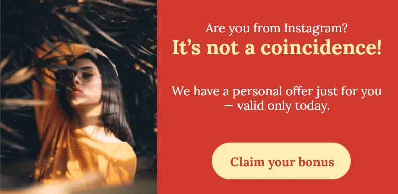 Example of a targeted pop-up