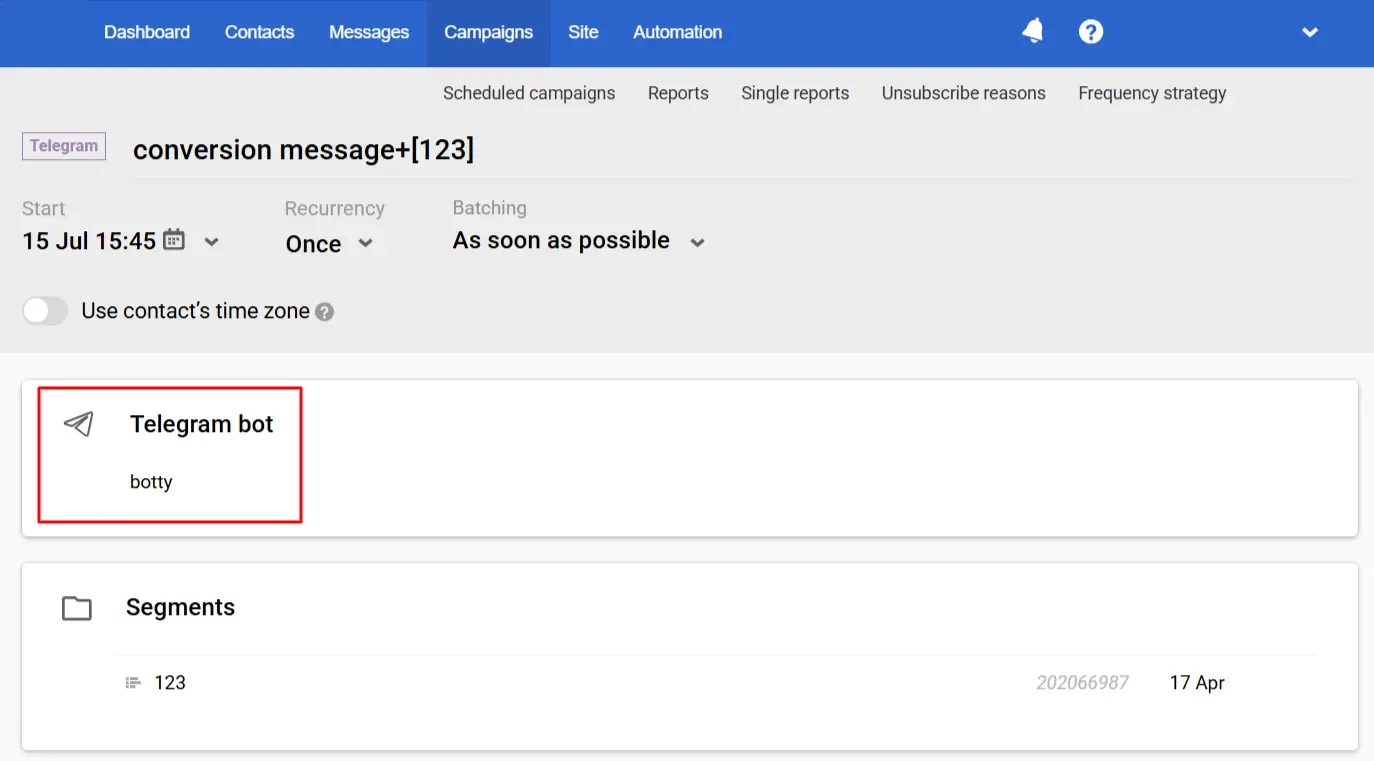 Sender details