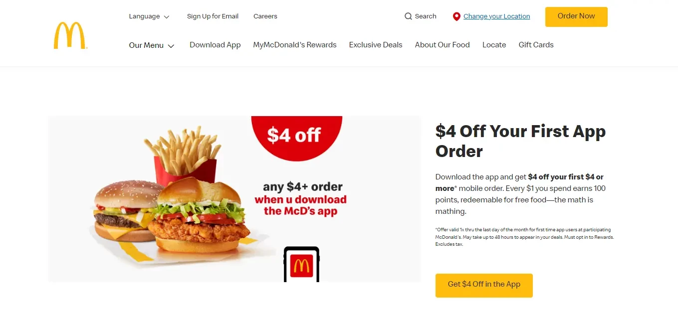 A header example for the HoReCa niche