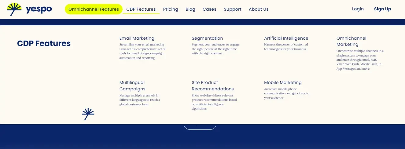 An example of placing a menu in a header