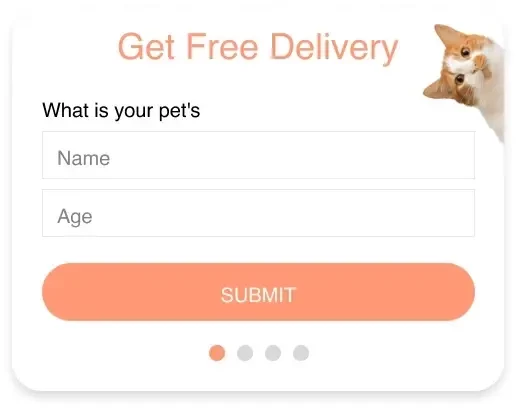 Survey popup for a pet supplies shop asking for more data that can be used for personalizing future communications