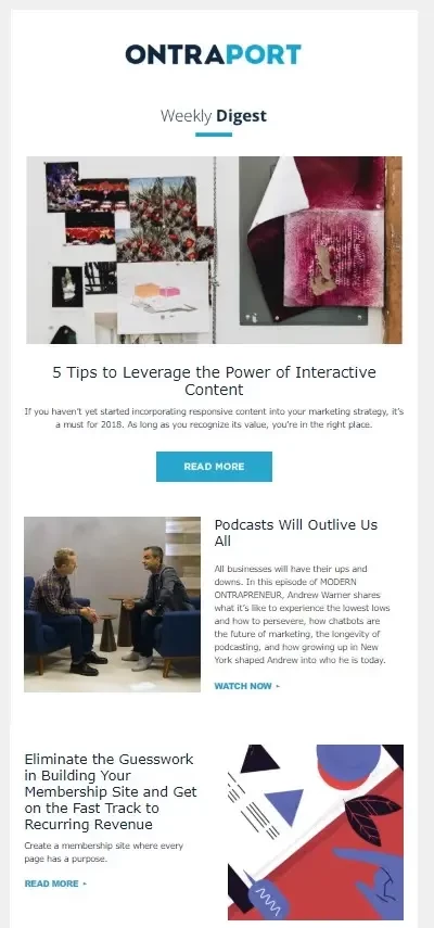 Weekly digest example